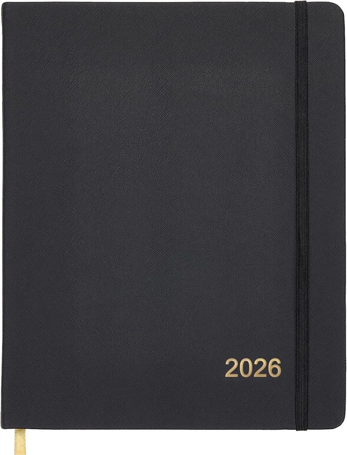 2026 Black Weekly Monthly Planner, 8″x10″