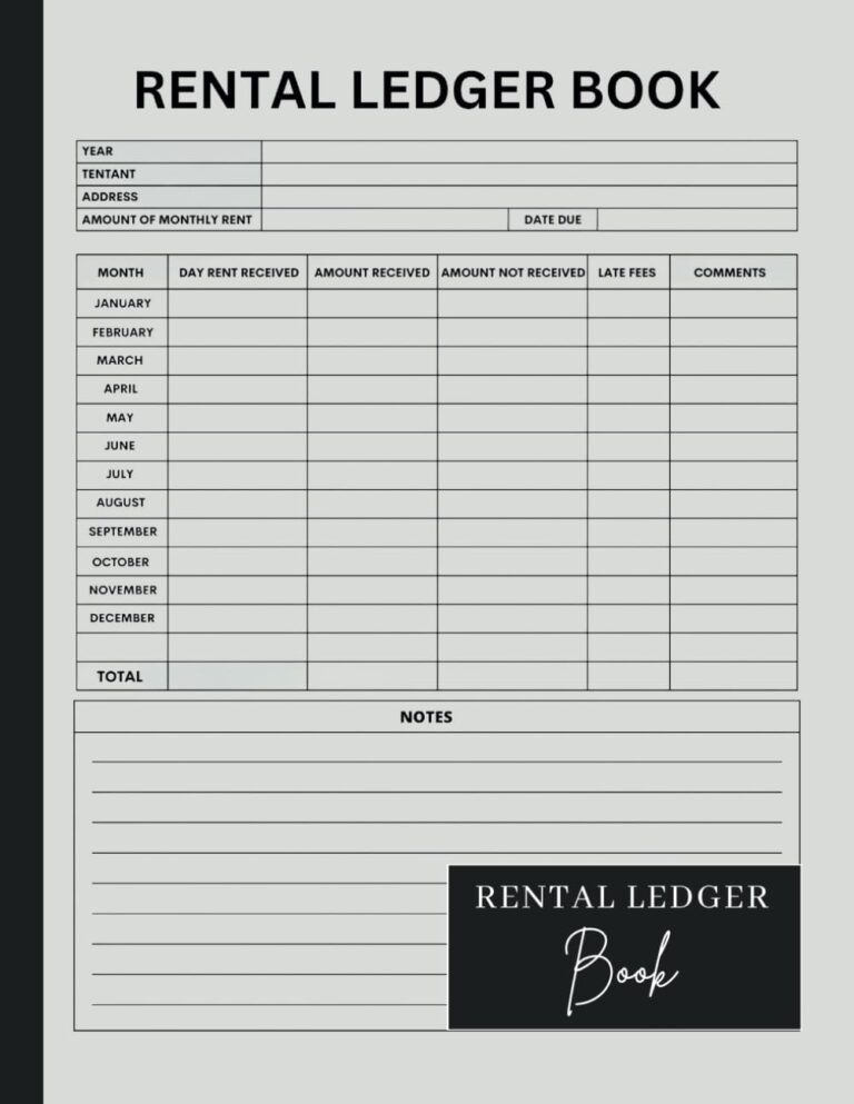 Rental Property Management Log Book